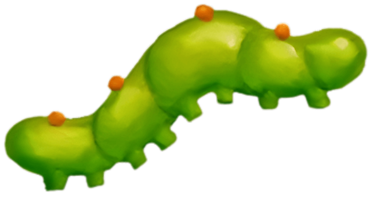 Catepillar (Book Info) Catepillar crawling along the hero section